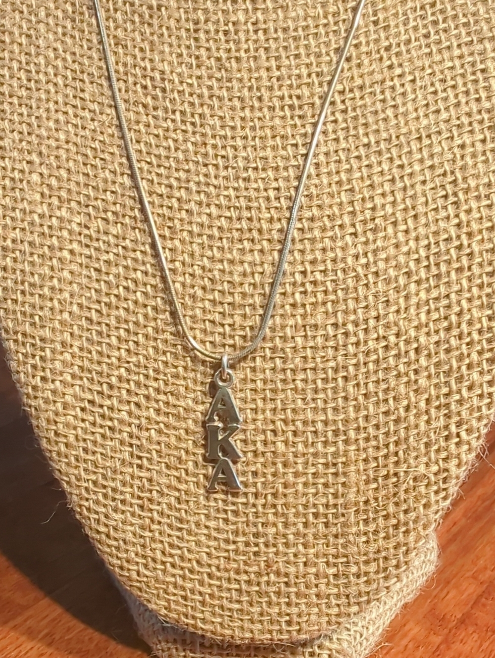 Initials Pendant Necklace - Silver Letter AKA